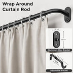 Curtain Rods 36-120 Inch, 1 Inch Adjustable Long Heavy Duty Room Darkening - Image 2