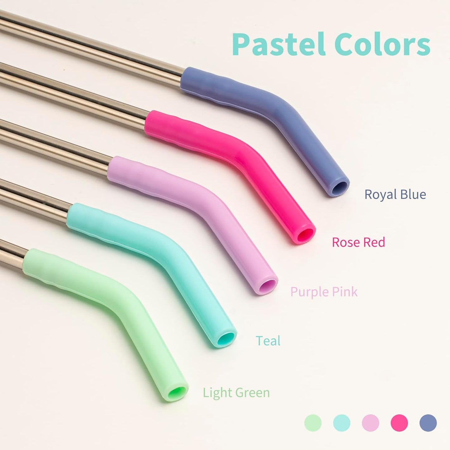 Stainless Steel Straw for 20 oz YETI Tumbler, 8.5in Metal Straight Straws Reusable with Silicone Tip for Milk, Juice, Cola, Coffee- 2 Cleaning Brushes & 1 Portable Bag