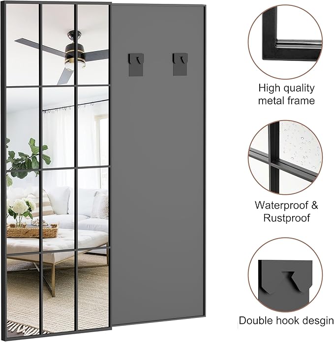 Mirror Full Length, Farmhouse Standing Mirrors Hanging or Leaning - Image 7