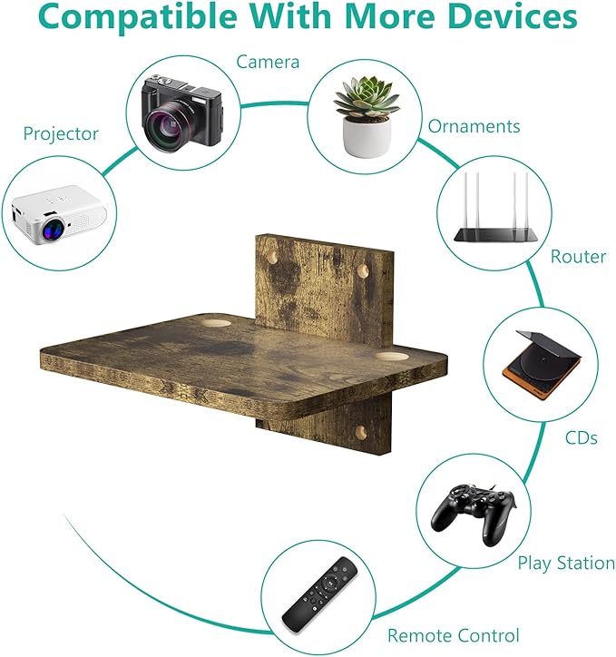 WALI Floating TV Shelf, 1 Tier Projector Shelf - Image 8