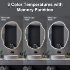 LED Bathroom Mirror with Lights, 25x35 in Asymmetrical Led Bathroom Mirror - Image 2