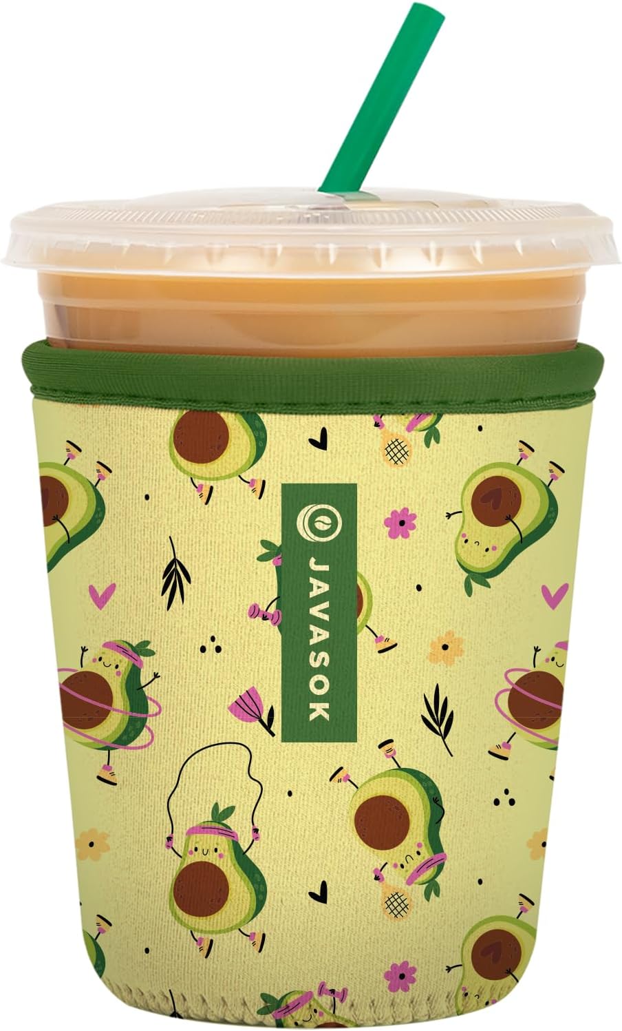 Sok It JavaSok Iced Coffee & Cold Soda Insulated Neoprene Cup Sleeve (Get Movin', Small: 16-20oz)