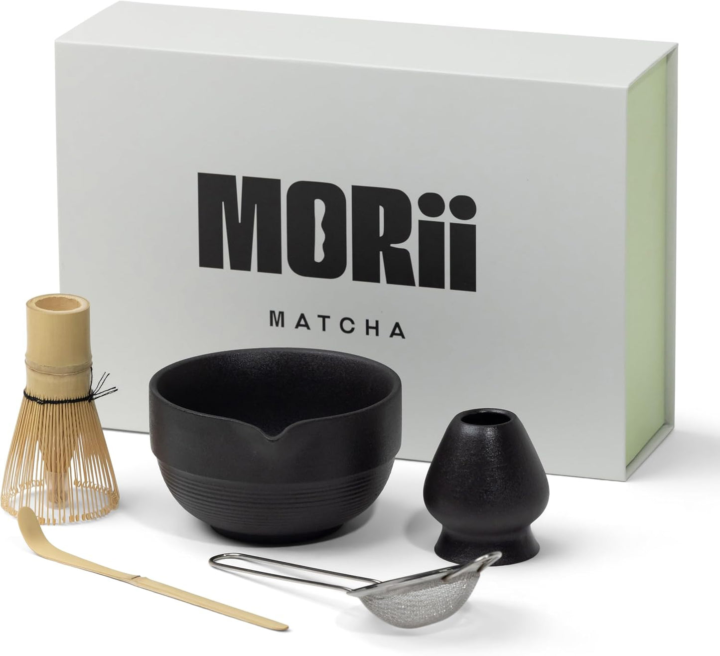 Luxury Matcha Set – 5 Piece Ceremonial Tea Kit with Matte Black Bowl, Bamboo Whisk, Holder, Sifter & Scoop – Premium Gift for Matcha Lovers at Home or Café