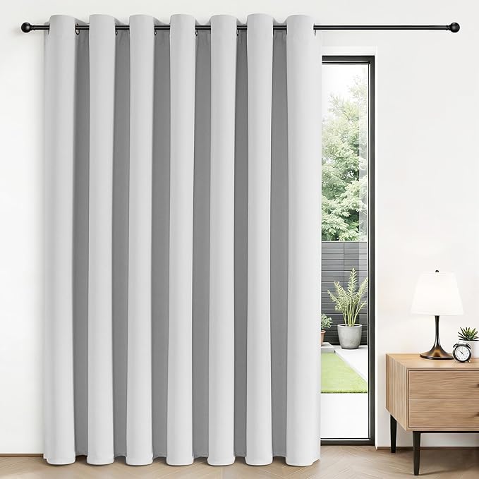 Joydeco Blackout Patio Sliding Door Curtains 96 Inches Long, Grommet Privacy by JOYDECO