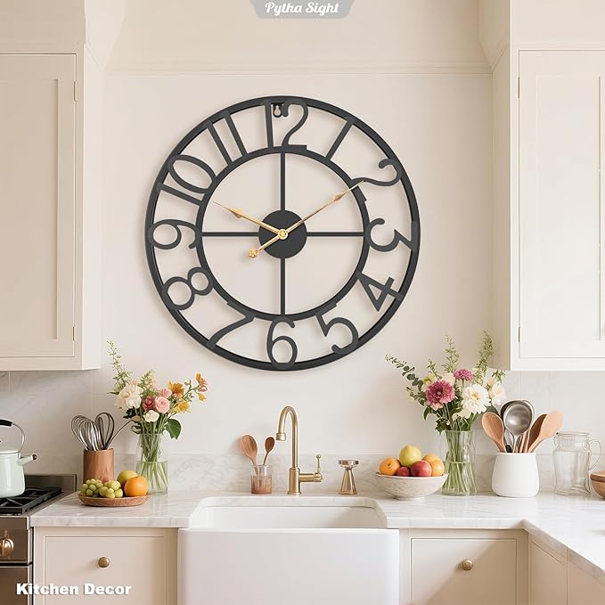 Pytha Sight 30 Inch Extra Large Giant Wall Clock, Oversized Round Silent - Image 4