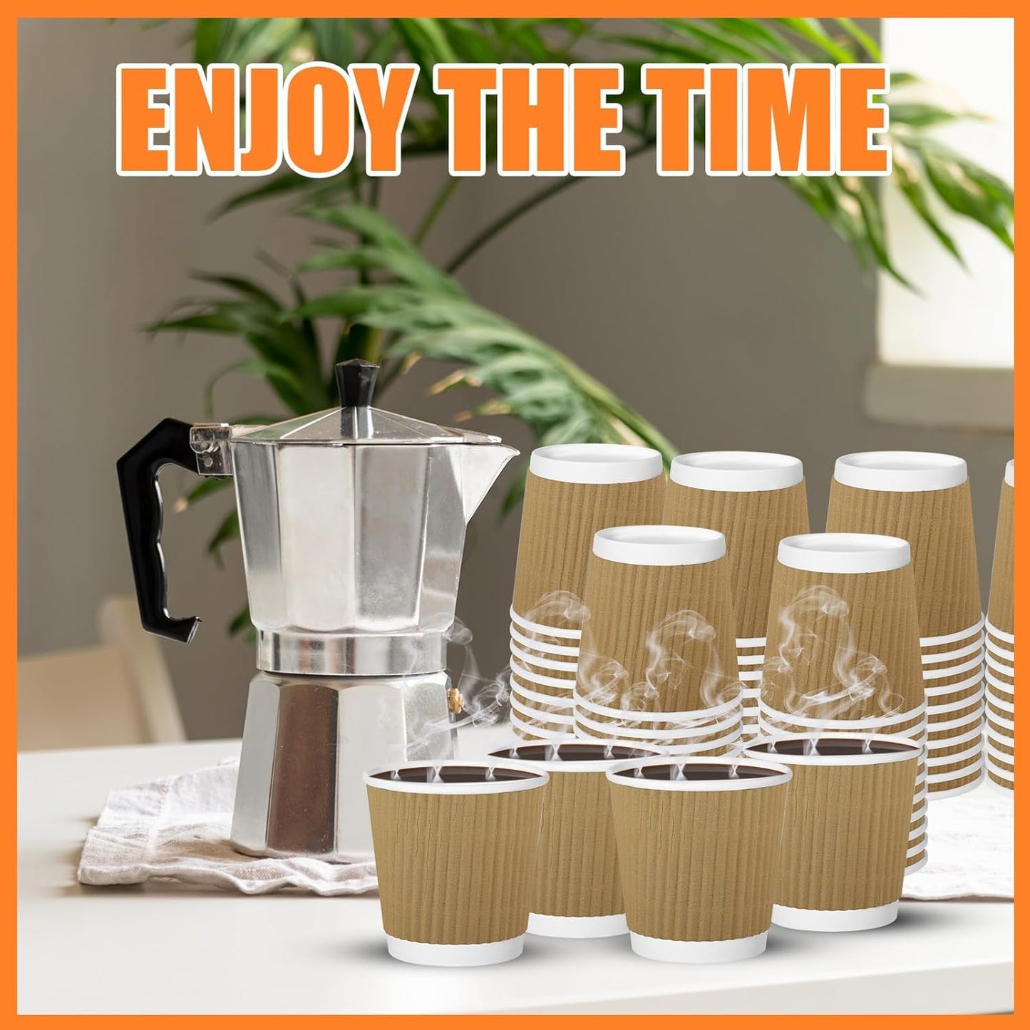 500 Pack Paper Espresso Coffee Cups, 4 oz Disposable Coffee Cups,Corrugated Insulated Ripple Wall, Paper Ripple Cup for Coffee, Hot Chocolate and Hot Tea Drinks -Champagne