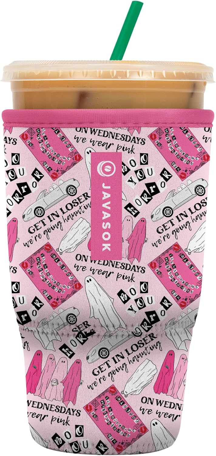 Sok It JavaSok Iced Coffee & Cold Soda Insulated Neoprene Cup Sleeve (She Doesn't Even Ghost Here, Large: 30-32oz)