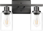 Ascher 2-Light Wall Sconces, Modern Vanity Light Fixture Black Finish, Wall by Ascher