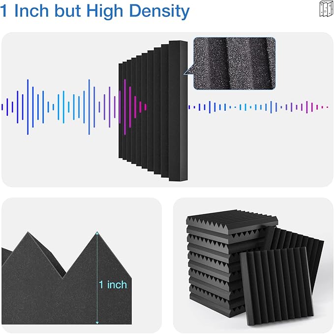 52 pack Acoustic Panels Self-Adhesive, Acoustic Foam Wedges High Density - Image 5