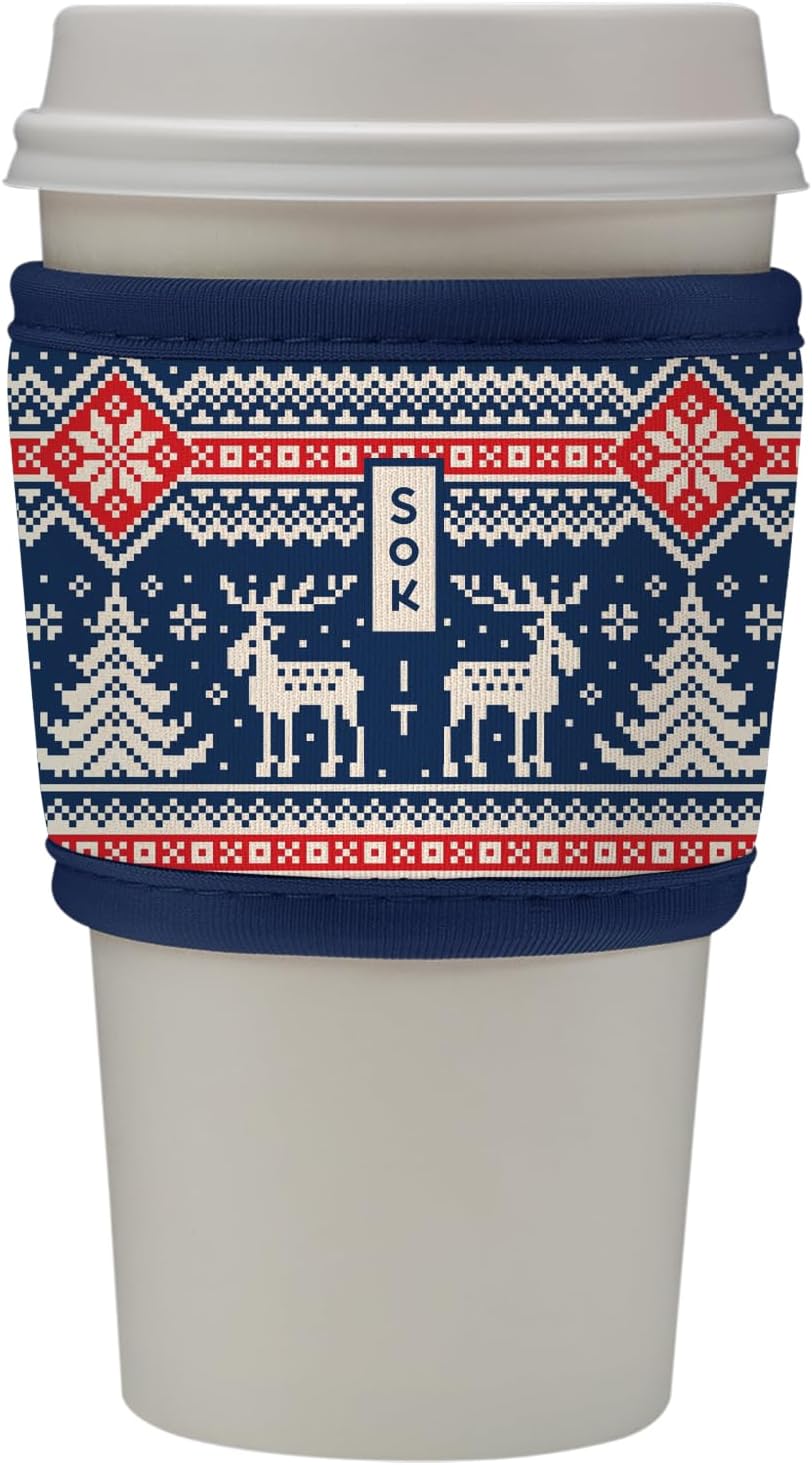 Sok It HotSok Coffee & Tea Reusable Insulated Neoprene Cup Sleeve (Sweater Weather)