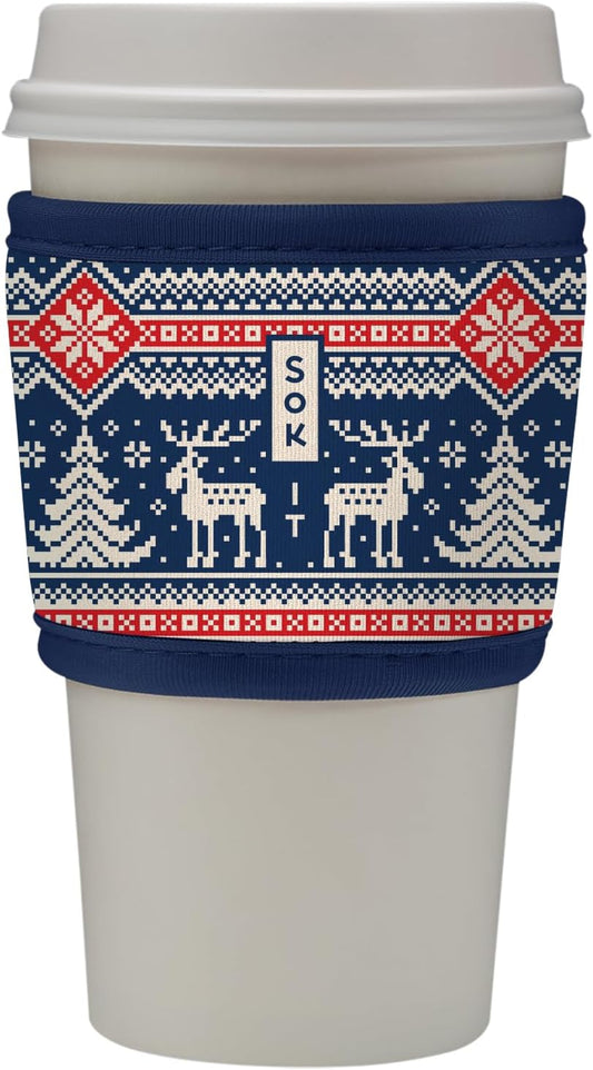 Sok It HotSok Coffee & Tea Reusable Insulated Neoprene Cup Sleeve (Sweater Weather)