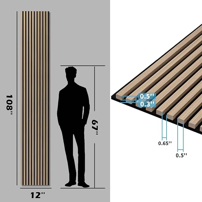 Art3d 4-Pack 108" x 12" Acoustic Wood Panels - Image 6