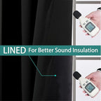 Yakamok 100% Blackout Sliding Door Curtains, Thermal Insulated Grommet Full - Image 5