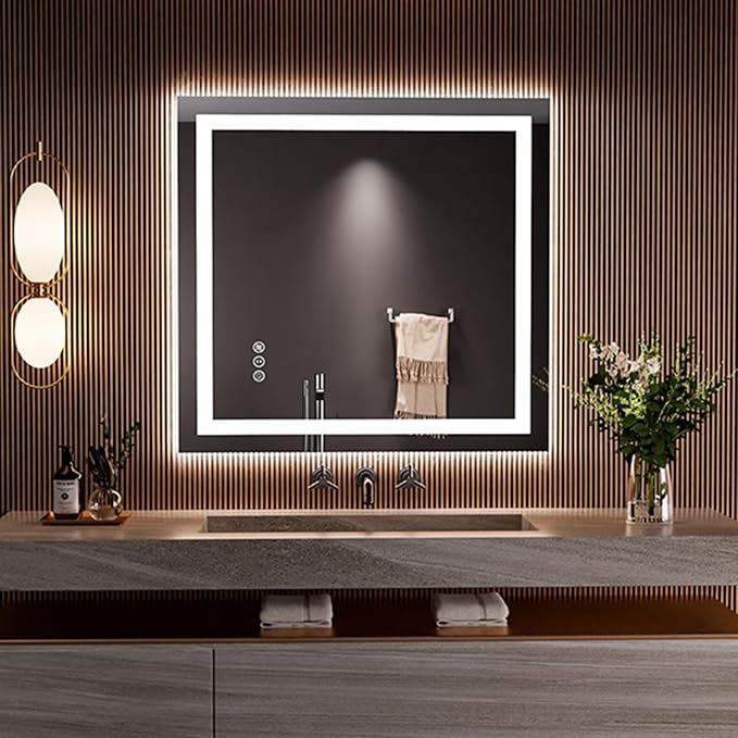 LOAAO 28"x30" LED Bathroom Mirror by LOAAO