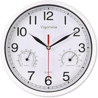 8 Inch White Wall Clock, Sweep Silent Movement Accurate Clocks by Vigorwise