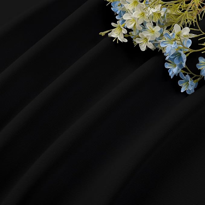 CUCRAF Black Blackout Curtains 90 inch Length 2 Panels Set, Rod Pocket Room - Image 7
