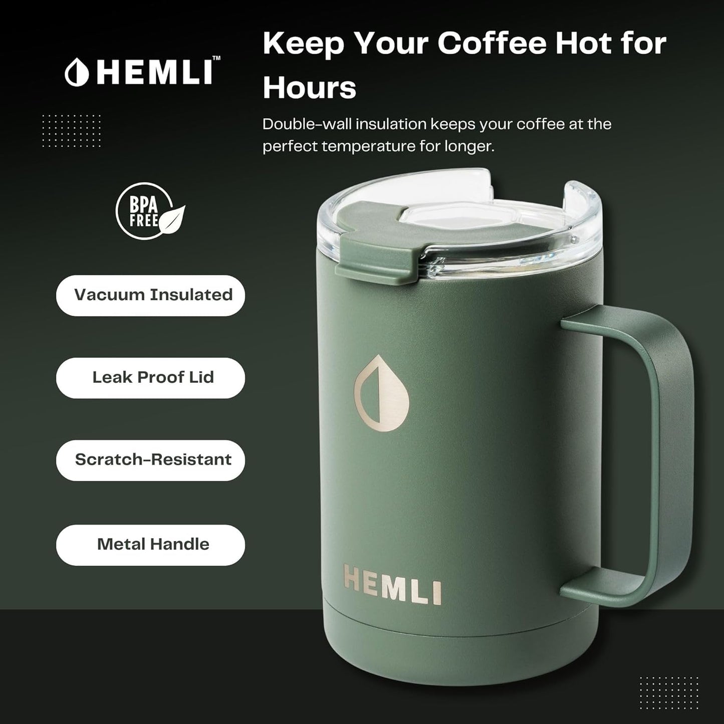 Pour Over Coffee Maker Camp Set – Vacuum Insulated Mug with Leakproof Lid, Stainless Steel Micro Filter, Scratch-Resistant Finish, Portable Coffee Maker for Camping, Travel & Outdoor Adventures