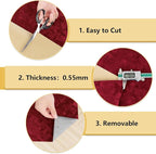 Wallercity Wine-Red Flocking Fabric Wallpaper Peel and Stick Soft Velvet - Image 8