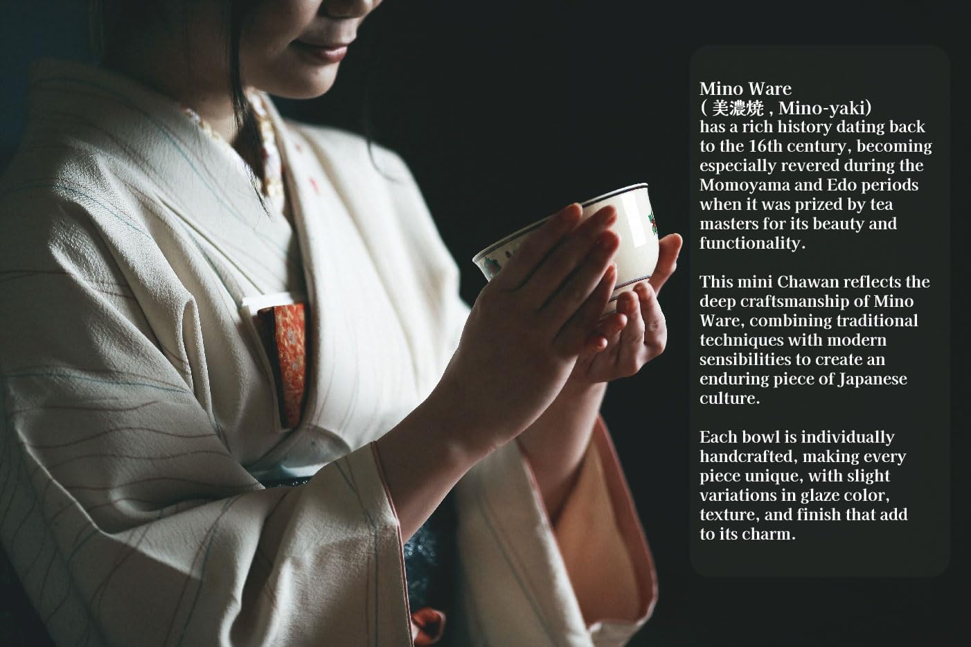 Japanese Traditional Mino Ware Handcrafted Mini Matcha Chawan Tea Bowl Cup Set with Chasen Bamboo Tea Whisk Ceremony Tableware Pottery (Oribe Ume)