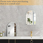 Arched Wall Mirror Bathroom Mirror Brushed Metal Vanity Wall Mounted Mirrors - Image 3