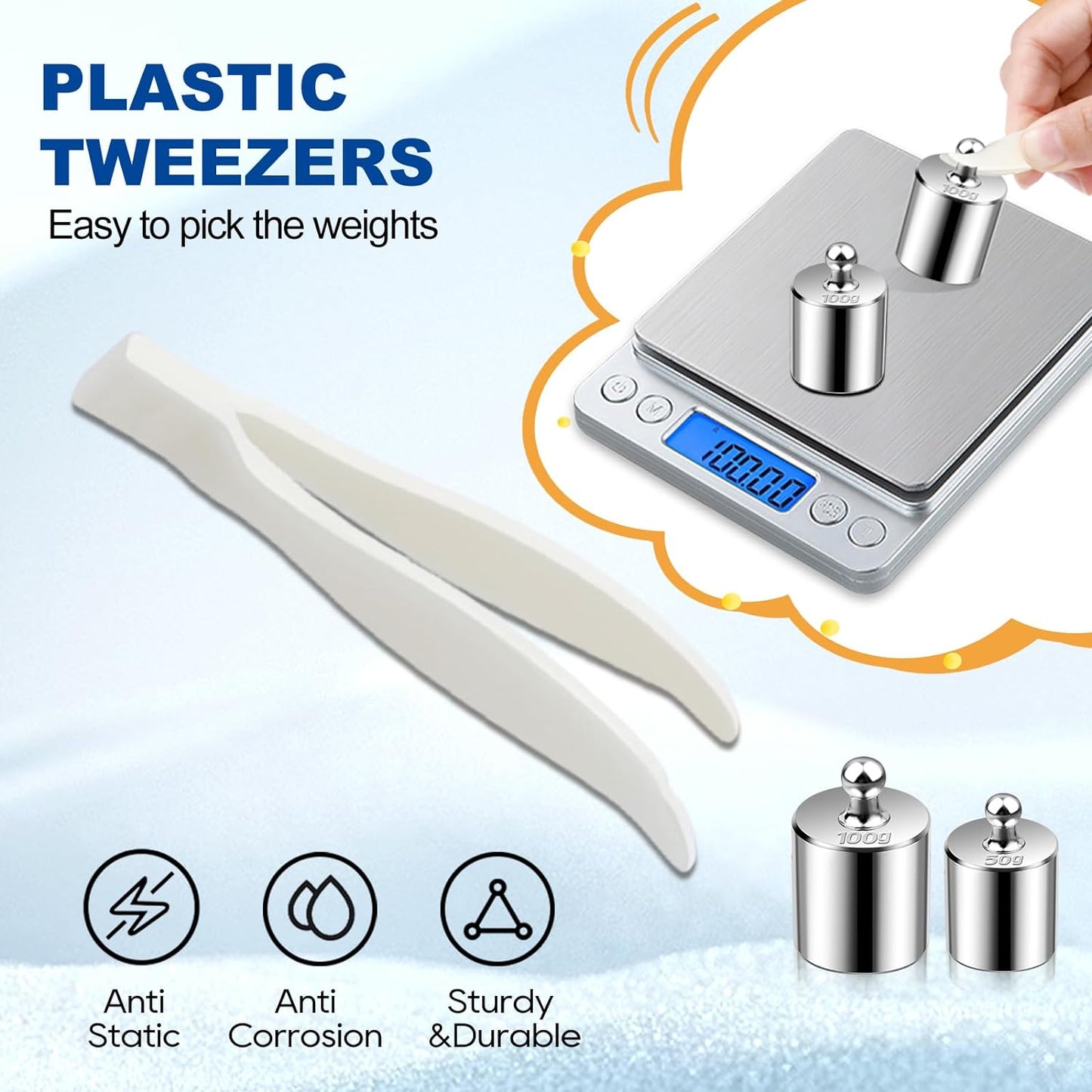 UCEC Calibration Weights for Digital Scale, 10mg - 100g Gram Weights Kit, Precision Stainless Steel Balance Scale Calibration Weight Set with Tweezers for Lab Educational Science