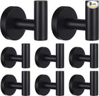 Bathroom Robe Towel Hooks Coat Matte Black Wall Hook Stainless Steel Heavy Duty by Homagic