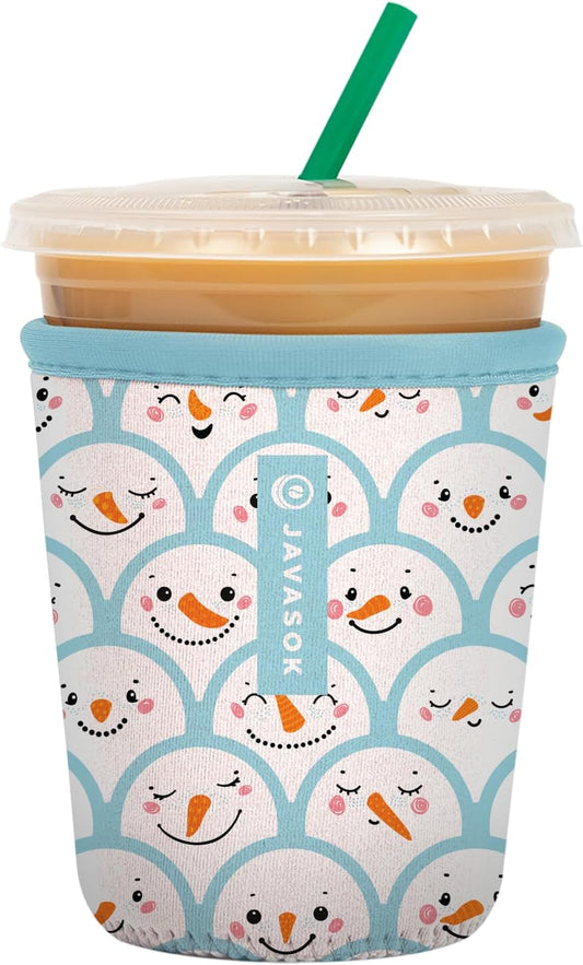 Sok It JavaSok Iced Coffee & Cold Soda Insulated Neoprene Cup Sleeve (Snow Friends, Small: 16-20oz)