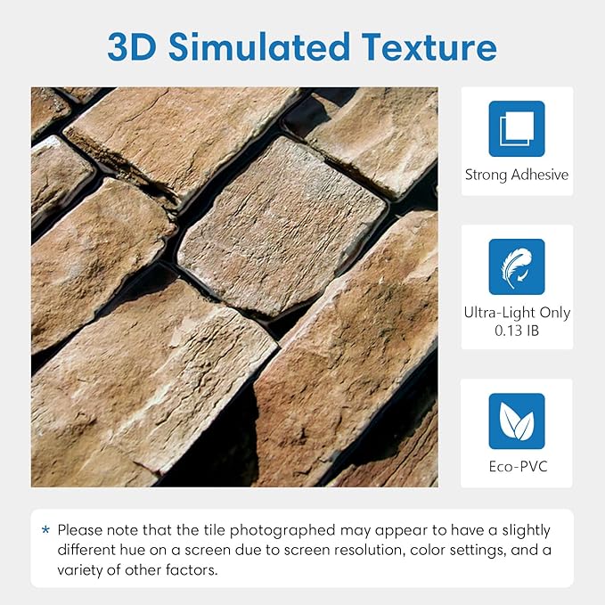 COMSTICKC Peel and Stick Faux Stone Wall Sticker Wall Panels, Not Real Stone - Image 4