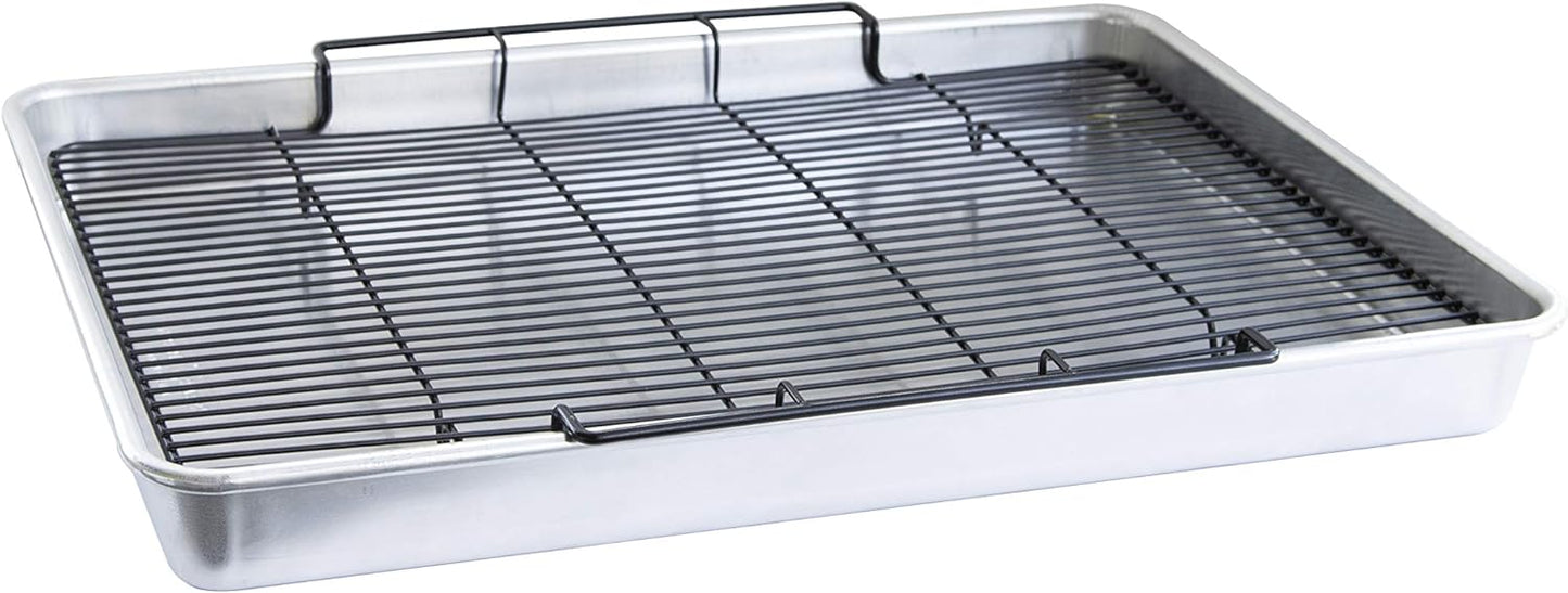 Nordic Ware Extra Large Oven Crisping Baking Tray, with Rack, Silver