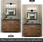 FonmYim Black and Gold Bathroom Light Fixtures, 4-Light Modern Vanity Light - Image 4
