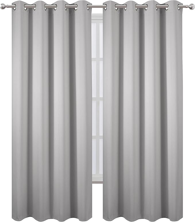 LEMOMO Blackout Curtains 66 x 84 inch/Light Grey Curtains Set of 2 - Image 2