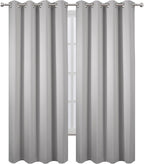 LEMOMO Blackout Curtains 52 x 84 inch/Light Grey Curtains Set of 2 - Image 2