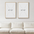 Large Framed Neutral Abstract Wall Art, 2 Piece Beige and Navy Blue Modern - Image 3