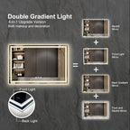 Bathroom Mirror with Lights, 60x40 Inch Gradient Front and Backlit Mirror - Image 4