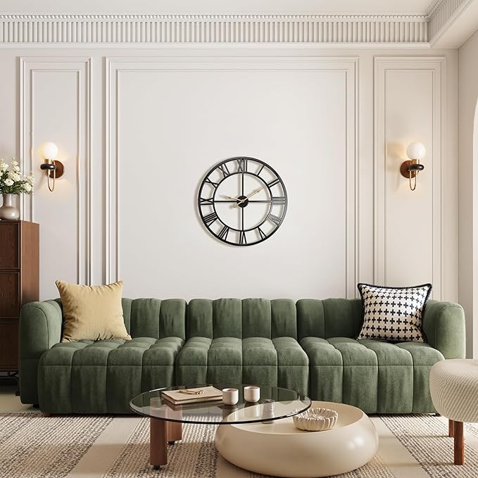 Vantic 24 Inch Large Wall Clock, Roman Numeral Metal Oversized Wall Clocks - Image 3