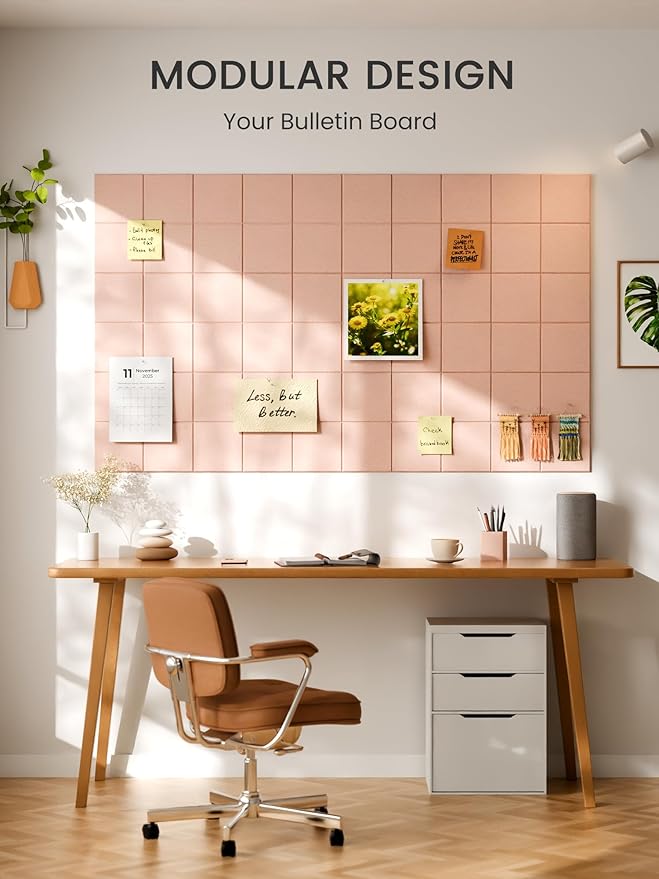Bumusty Large Felt Bulletin Board, 30 Push Pins, 70 Adhesive Tabs - Image 6