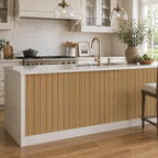 VEELIKE Honey Teak Wood Slat Wall Panels Peel and Stick Decorative Faux Wood - Image 6