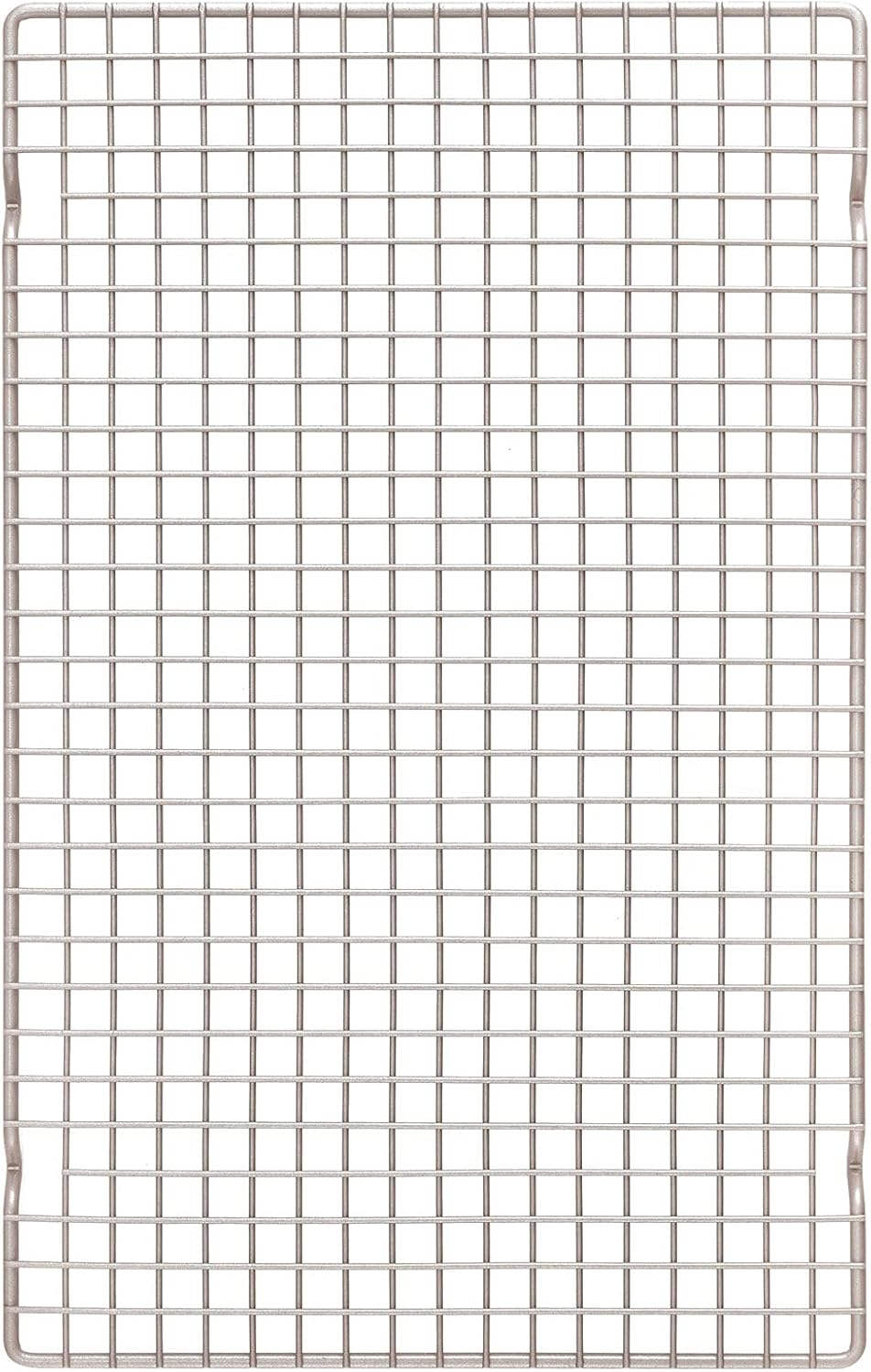 CHEFMADE Baking and Cooling Rack, 16.3-Inch Non-Stick Bold-Grid Design Rectangle Wire Rack for Oven Baking (Champagne Gold)