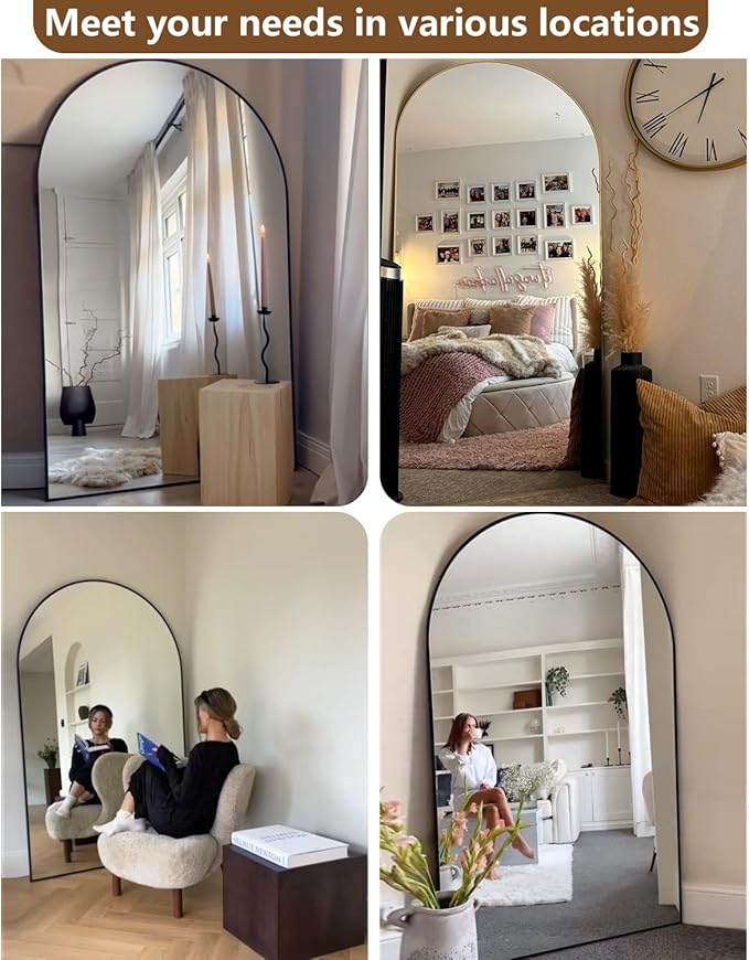 DMWOODFL 71"x30" Arched Full Length Mirror - Image 5