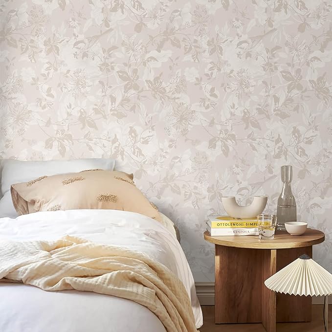Heroad Beige Brown Wallpaper Floral Wallpaper Peel and Stick Boho Contact Paper - Image 8