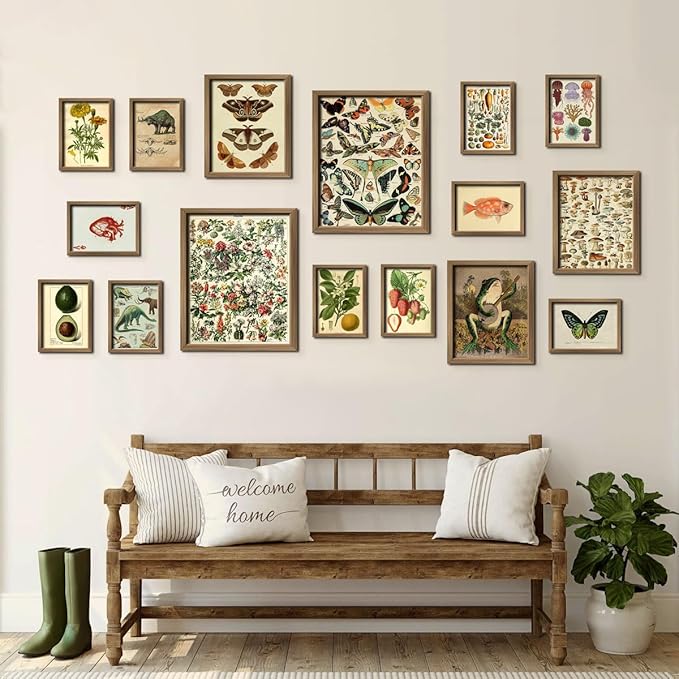 ANERZA 16 PCS Vintage Wall Art Decor, Botanical Cottagecore Wall Collage Kit - Image 5
