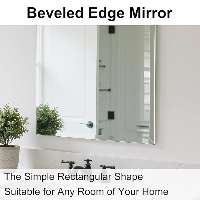 Ruomeng Frameless Mirror for Wall, 30x30 Inch Bathroom Vanity Mirror Farmhouse - Image 6