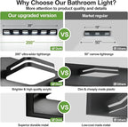 360° Rotate LED Bathroom Vanity Light Fixtures, 2500LM Acrylic Matte Black - Image 2