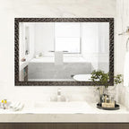 Bathroom Mirrors 40x24 Inch for Wall, Modern Rectangle Black Frame Wall Mounted - Image 2