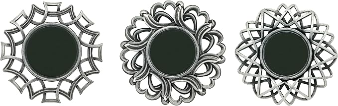 Retro Silver Mirrors for Wall Pack of 3. Round Mirrors. Decorative - Image 3