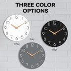 cicininc Wall Clock, 14 Inch Wooden Silent Non-Ticking, Decorative Battery - Image 2