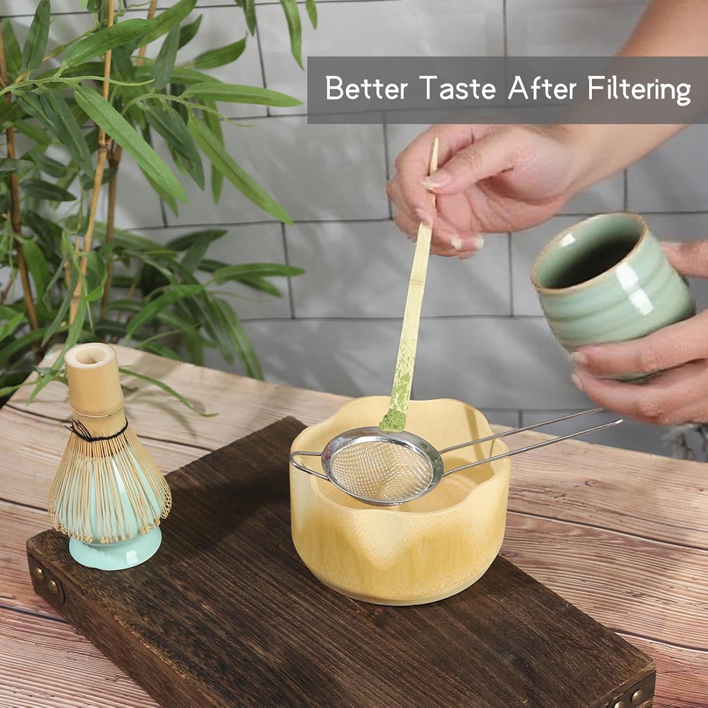 Matcha Whisk Set with Bamboo Bowl, Traditional Bamboo Matcha Kit with 6-Spout Bowl, Unique Gifts for Matcha Lovers Women Men Girl Friend Home Kitchen, Gifts for Christmas, Birthday,Halloween