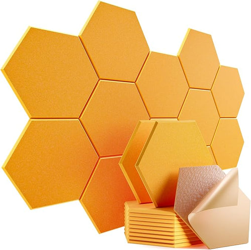 12 Pack Self-Adhesive Acoustic Panels 12" X 10" X 0.4" by Dailycooper