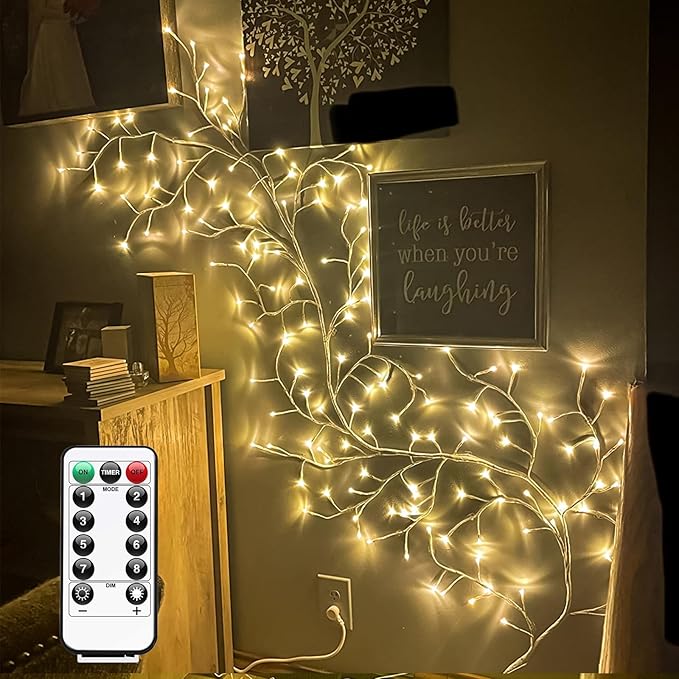 Willow Vine Lights with Remote for Wall: 7.5ft LED Enchanted Vines Lights DIY - Image 5