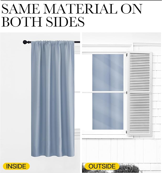 NICETOWN Blackout Curtains for RV Windows, Vintage Blue, 2 Panels, Room - Image 5